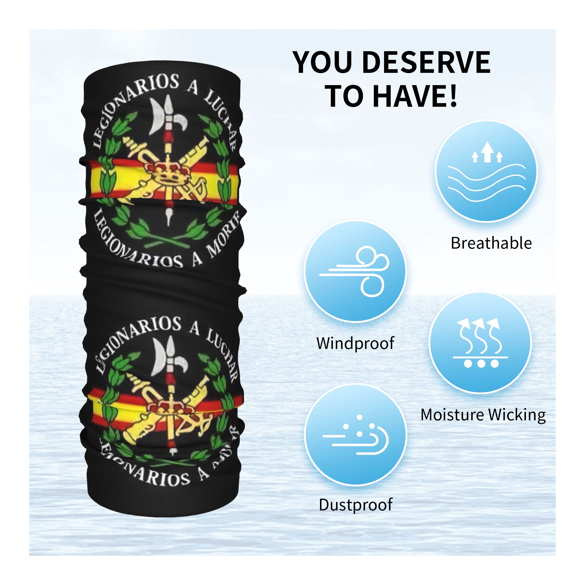 Personalizado legião espanhola - Neck Gaiter Face Cover avaliação e preço