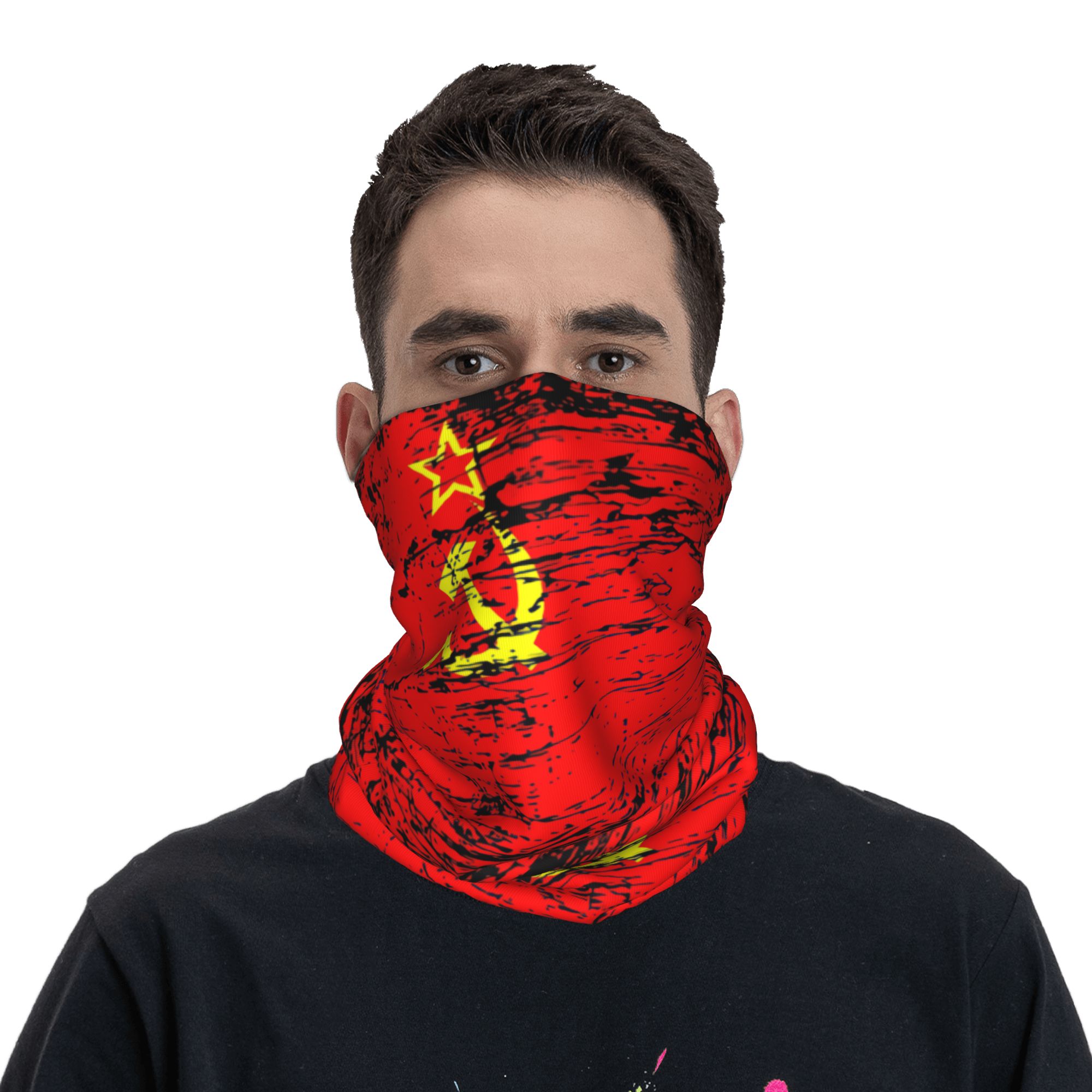 Bandeira russa união soviética - Neck Gaiter Face Cover avaliação e preço